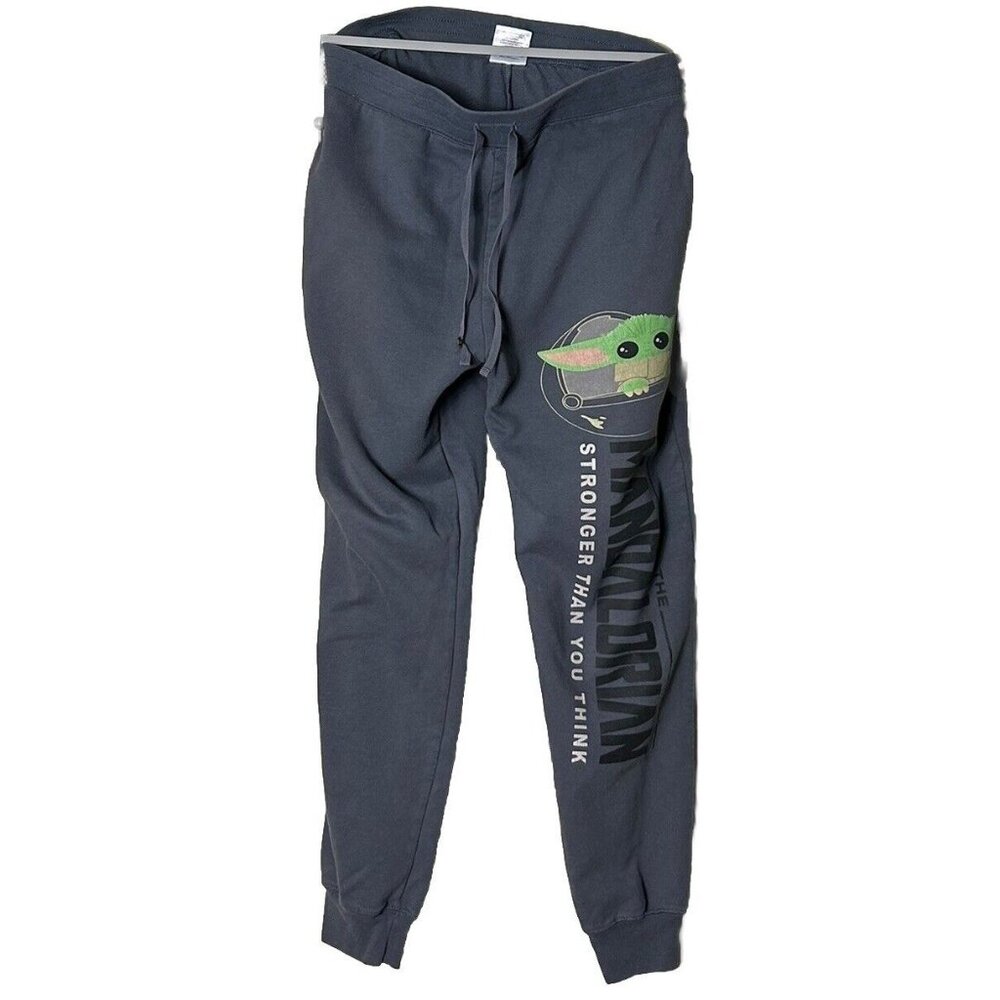 Star Wars The Mandalorian Sweat Pants Grayish Blue Grogru Size Large Youth